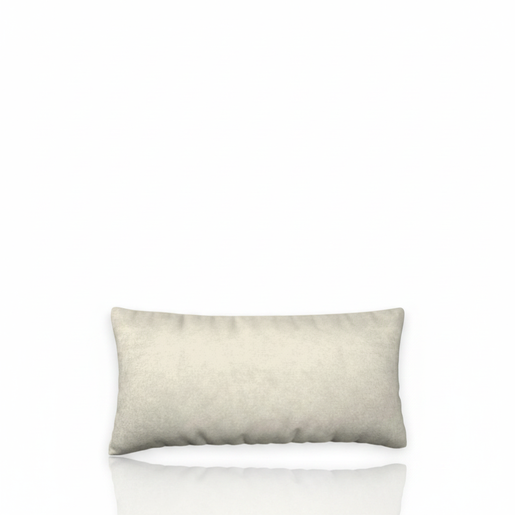HD Butter Lumbar decorative pillowcase by HD Decor, featuring a soft, solid cream color in an elongated rectangular silhouette.