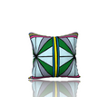 Electric Feels Big Square oversized decorative pillowcase by HD Decor, featuring original hand-drawn abstract artwork with vibrant colors and an eclectic, expressive pattern.