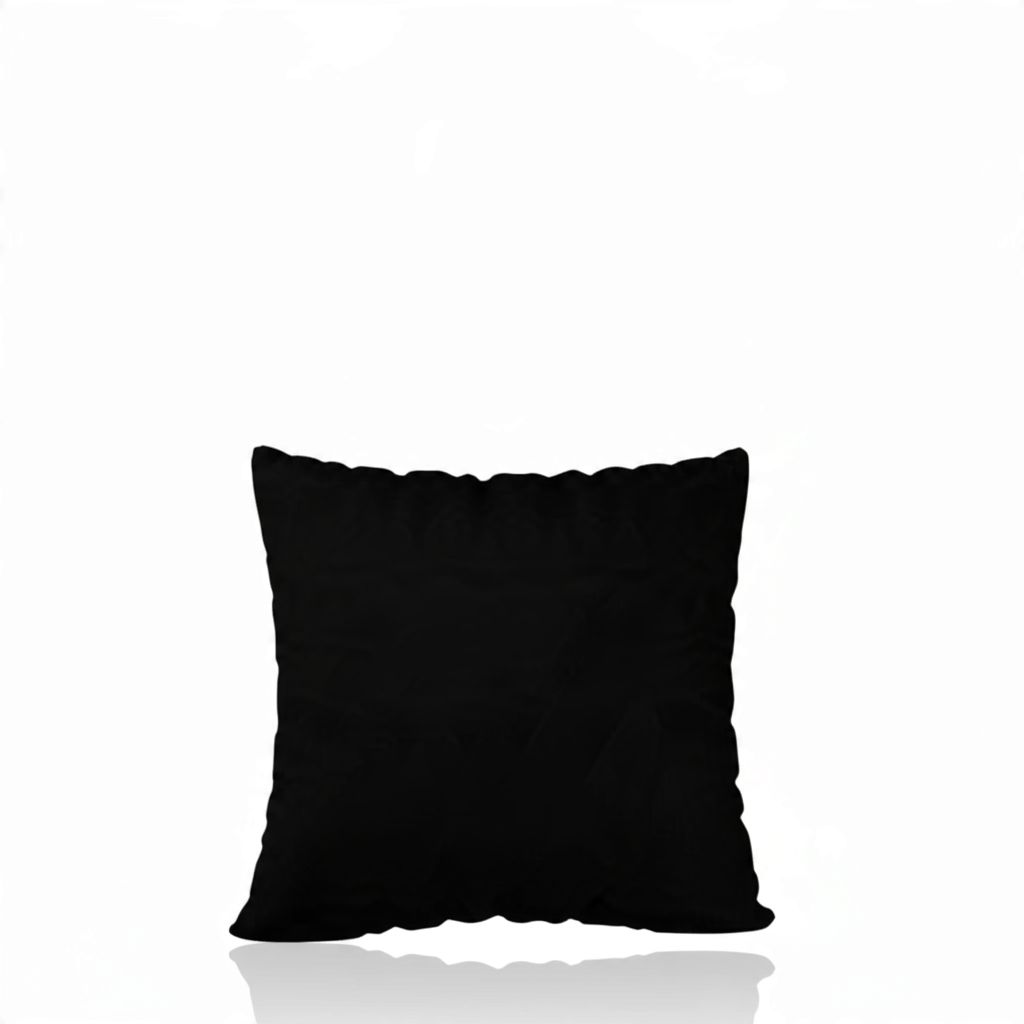 HD Black Big Square decorative pillowcase by HD Decor, featuring solid black velveteen in an oversized square silhouette for sofas, lounge chairs, and layered beds.