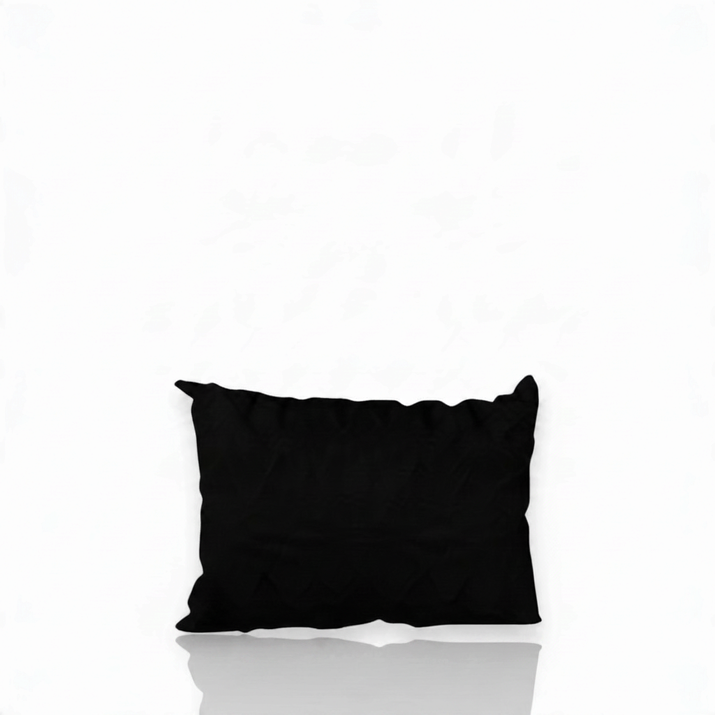 HD Black Jr. decorative pillowcase by HD Decor, featuring solid black velveteen in a petite rectangular silhouette for children's rooms and smaller accents.