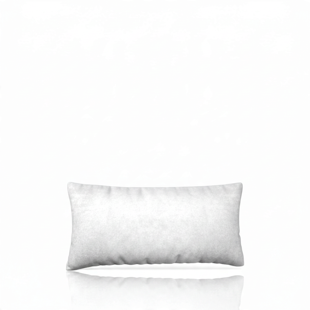 HD White Lumbar decorative pillowcase by HD Decor, featuring a solid white design in an elongated rectangular silhouette.