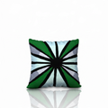 Metamorphosis Vision Big Square oversized decorative pillowcase by HD Decor, featuring original hand-drawn abstract artwork with a bold black center, layered greens, silver tones, and soft gradients.