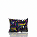 HD Decor Good Vibes JR decorative pillowcase featuring a vibrant geometric pattern in purple, yellow, and teal.