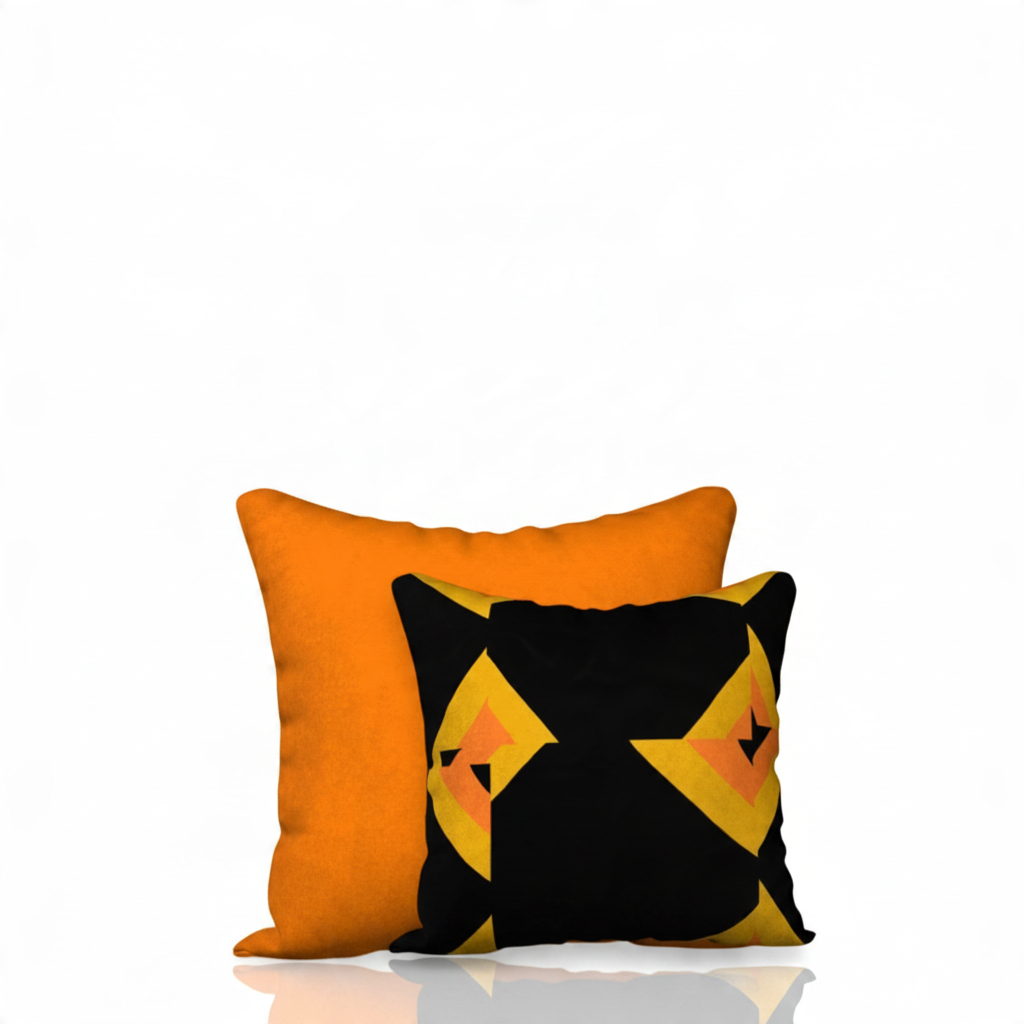 HD Decor Spooky Bundle featuring Pumpkin Patch patterned pillowcase paired with exclusive HD Orange solid pillowcase for Halloween decor.