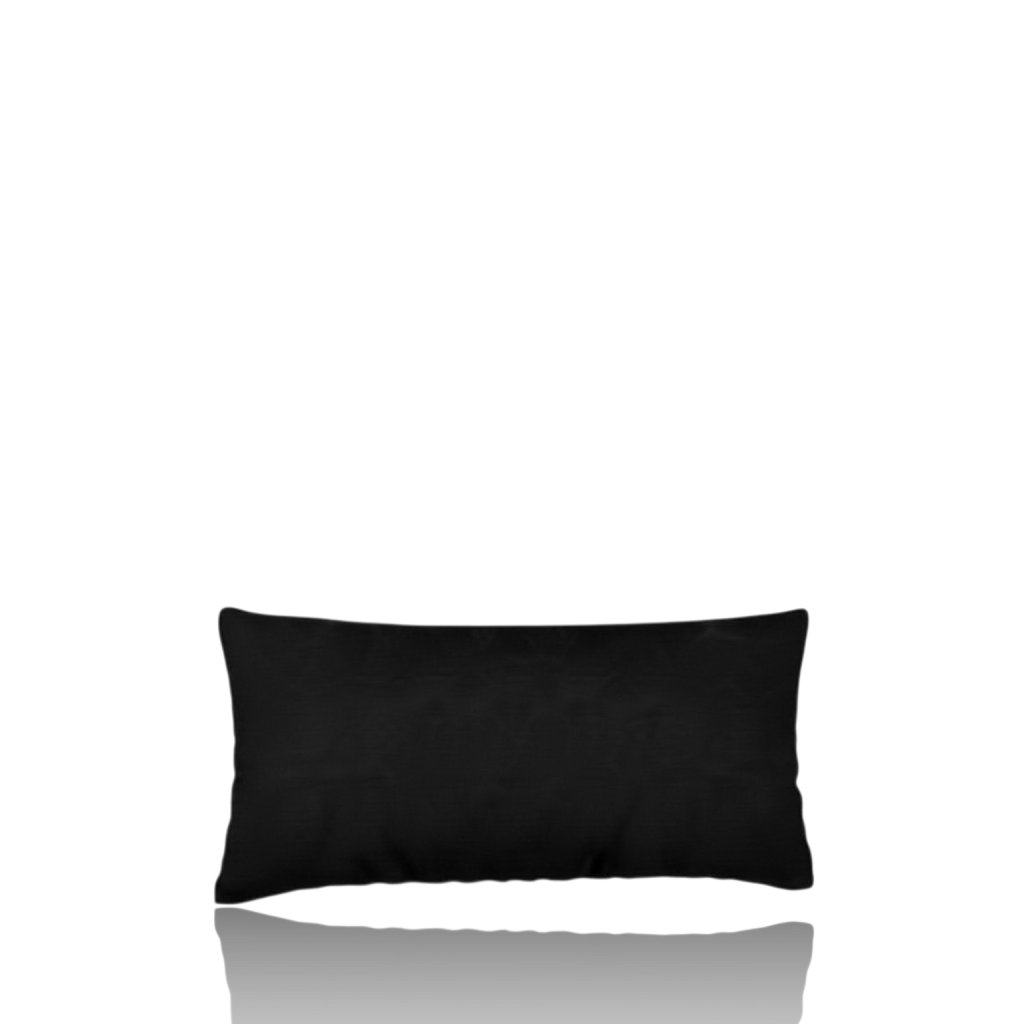 HD Black Lumbar decorative pillowcase by HD Decor, featuring solid black velveteen in an elongated rectangular silhouette for sofas, benches, and layered beds.